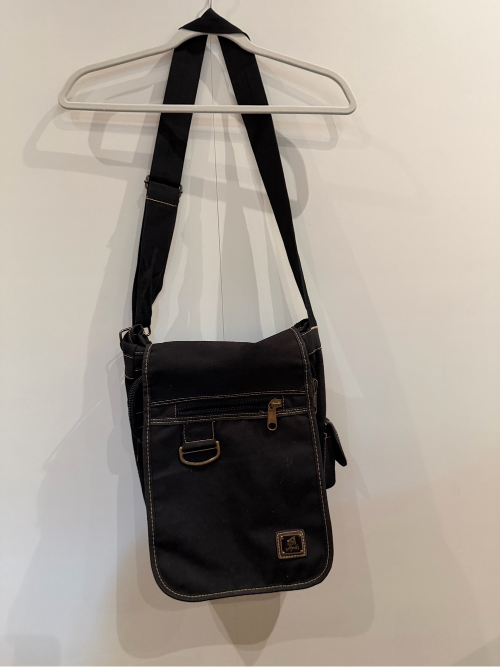 Black Canvas Crossbody Bag